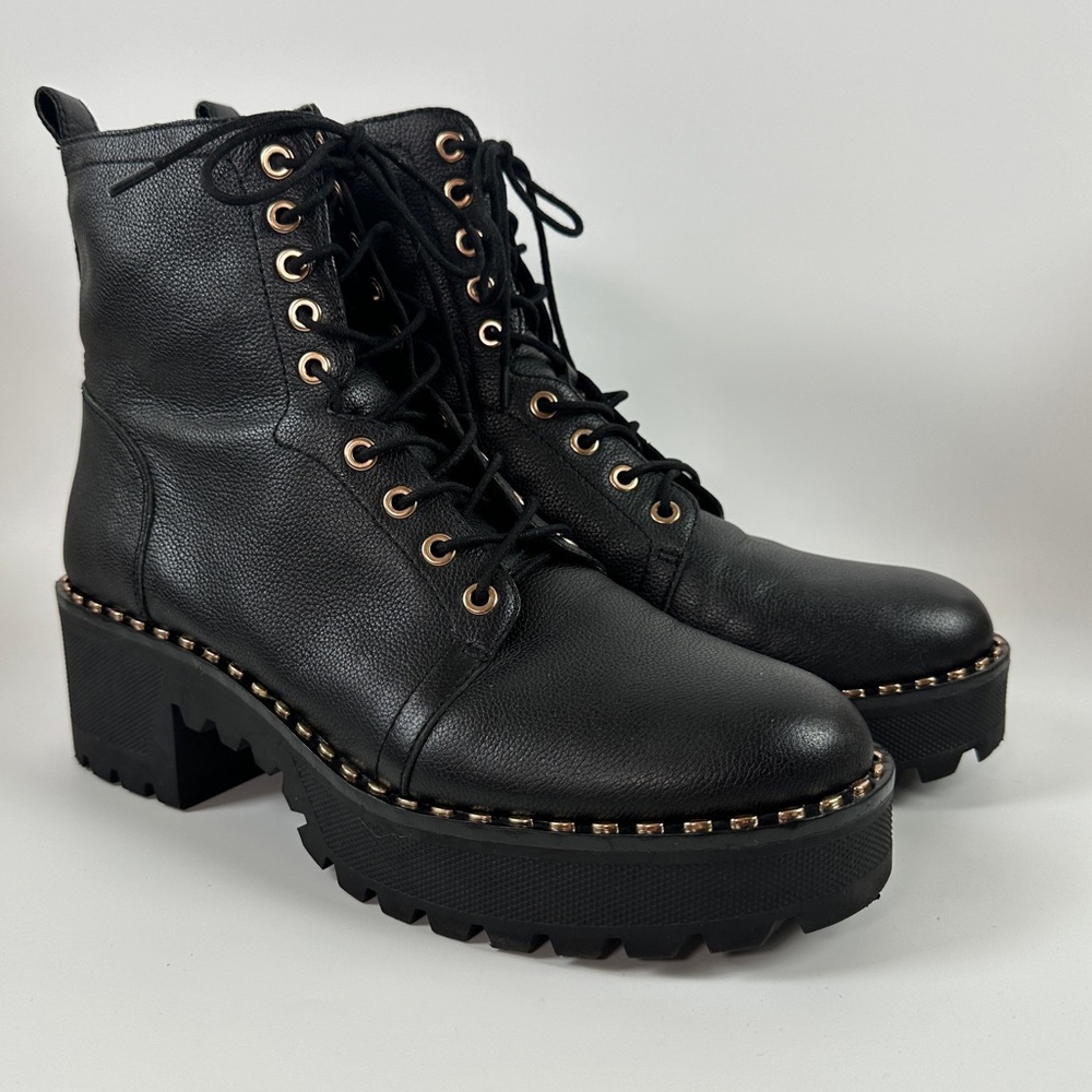 Vince Camuto Mecale Lug Sole Leather Combat Booties Women’s‎ 11 M 43 Platform
